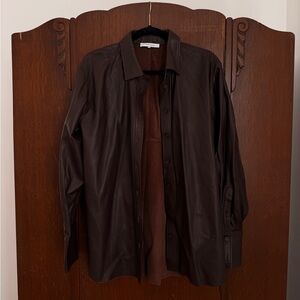 Frame Leather Shirt Jacket